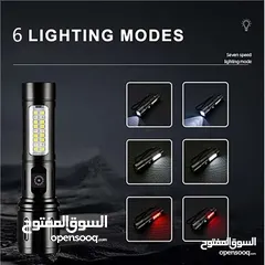  8 كشاف جبلي اصلي حديد محمول ليد ليزر ابيض مصباح معدني مع زوم 500 م ضد الماء واضاءه جانبيه مقاوم المطر
