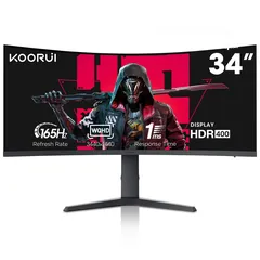  1 شاشة Koorui العالمية 34inch Gaming Monitor  4K 165hx بسعر حرق