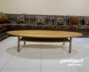  7 Wooden Style Sofa Set and Center Table