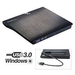  1 قارئ Ultra Slim لأقراص DVD وأقراص CD خارجي يدعم USB 3.0