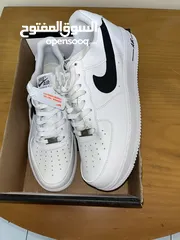  3 White Nike Airforce 1 black swoosh  نايك اير فورس 1