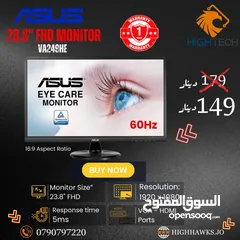  1 شاشات كمبيوتر - ASUS 23.8" FHD X1VGA-X1HDMI-X1DVI 75Hz Computer Monitor-