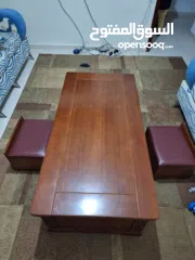  3 طاولة وسط خشب ثقيل