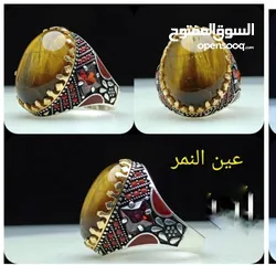  5 خواتم فضة واحجار كريمة