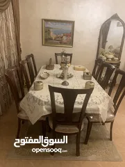  1 طاولة سفرة زان مع ثمانية كراسي زان