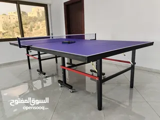  2 طاولة تنس متحركة قابلة للفتح والتسكير مع مضارب وكرات صناعة هندية متوفر خدمة التوصيل