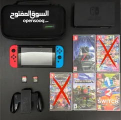  1 نينتندو سويتش مستعمل مع 5 ألعاب