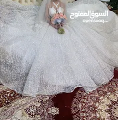  4 فستان عروس تفصيل خاص – مستعمل مرة وحدة فقط