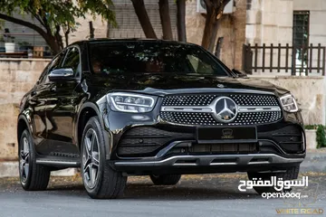  3 Mercedes Glc300e 2021 4matic Coupe Amg kit Plug in hybrid    السيارة مميزة جدا