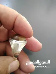 12 خاتم فضة 925 حجر العقيق المصور الطبيعي تشكيل رباني الوزن 11غرام القياس 28 صياغه ايرانية