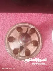  1 صينيه نحاس وست كاسات وداله