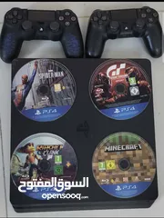  1 ps4 500gb with 2 controller and 4 games