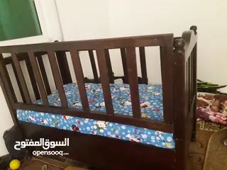  2 تخت بيبي خشب زان