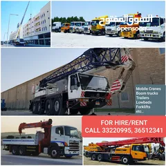  1 CRANES , TRAILERS , BOOM TRUCKS , MANLIFT available