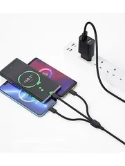  2 WiWU Dual USB charger+ 3 in 1 cable EU plug -NEW -MEGAByte