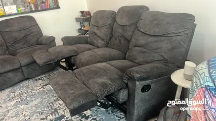  2 Grey Recliner Sofas