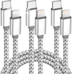  1 Fugetek iPhone Charger Cable Lightning Cable 3 M  Charging USB C Syncing Data Nylon Braided Cord Com