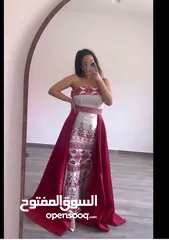  2 ثوب تطريز راقي جدا على شكل فستان  وله ذيل