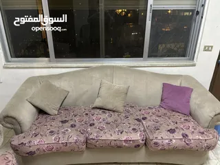  6 طقم كنب 9 مقاعد مستعمل للبيع – نظيف ولون بيج