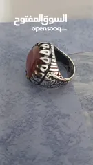  2 خاتم فضه عقيق حجم ضخم