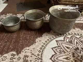  1 قواوير نحاس تراثية قديمة - ثلاث قطع