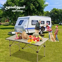  2 عرض خاص لعشاق الرحلات والمغامرات! طقم طاولة ألمنيوم قابل للطي + 4 كراسي – خفيف، عملي،