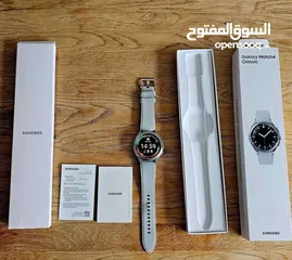  6 Samsung Galaxy Watch4 Classic SM-R880 42mm Stainless Steel Case with Ridge-Sport Band - Silver