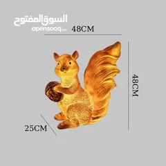  16 زيّن حديقتك بسحر الطبيعة! أضف لمسة حياة وجمال لزوايا بيتك مع تمثال السنجاب بالحجم الكبير