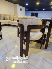  2 طاولة سفرة 6 كراسي موديل تركي ثقيل خشب زان ولاتيه وقشرة بلوط الكراسي خشب زان كامل
