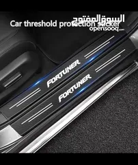  2 Toyota Fortuner door step protective carbon fiber sticker