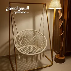  3 مرجوحة عش البلبل مع ستاند معدني باللون الذهبي الجميل تصميم عصري يجمع بين الفخامة والراحة  ستاند