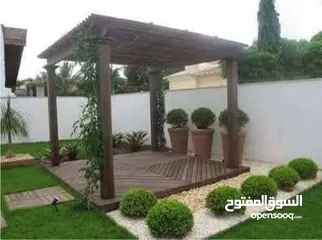  16 تنسيق الحدائق  نجيل بناء شلال نافورة باربكيو