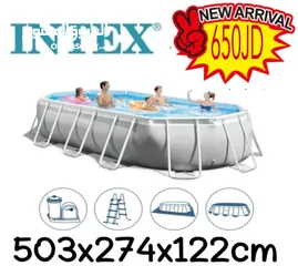  1 مسبح INTEX الامريكي بطول 5.05متر وعرض 2.74متر وعمق رهيب 1.22متر وبسعر حصري ومميز واقلىسعر في الاسواق