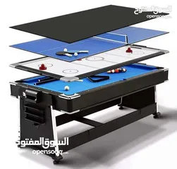  1 طاولة 4 في 1 المميزة بلياردو وهوكي وتنس وطاولة طعام مقاس 7 قدم خشب بوزن 150 كيلو