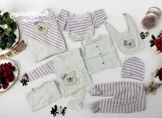 16 التوصيل متاح لكل فلسطين ، طقوم بيبي تركي قطن 100# ، الطقم الواحد بتكون من 10 قطع
