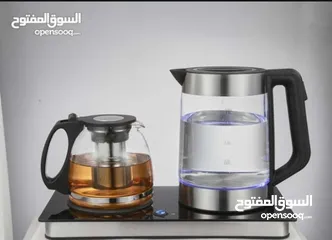  5 غلاية كهربائيه 1500w مكونة من زعاء زجاجي 2 لتر مع إضاءة داخليه تحتوي على نظام حماية