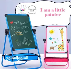  4 لوح تعليمي للاطفال مزدوج (وجهين) المنتج الاكثر طلبا للاطفال وطلاب المدارس يحتوي على أقلام وطباشير