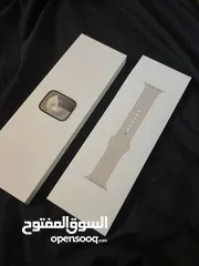  4 ساعة ابل الجيل التاسع المنيوم Apple watch  لون ابيضseries 9  aluminum