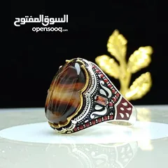  7 خواتم فضه وعقيق يمني اصلي