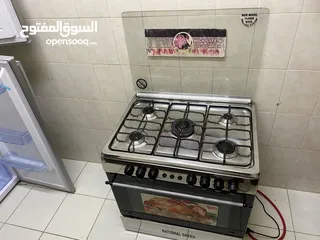  30 غاز 5 عيون مع فرن بحال الوكاله وثلاجه سيلفر انفيرتر بحال الوكاله البيع بسعر لقطه