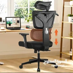  3 كرسي مكتب شبكي يدعم العمود الفقري مع مسند راس قابل للتعديل
