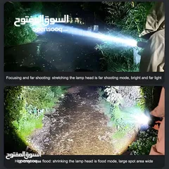  12 كشاف جبلي اصلي حديد محمول ليد ليزر ابيض مصباح معدني مع زوم 500 م ضد الماء واضاءه جانبيه مقاوم المطر