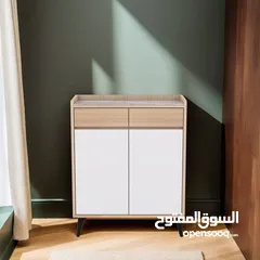  4 خزانة احذية بالشكل الجذاب والمميز لكل بيت أنيق تصميم خشبي انيق بلون بيج فاتح