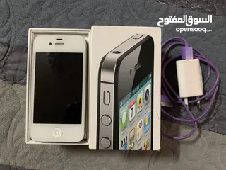  4 كامل بالكرتونة والشاحن جديد iphone 4s 16GB