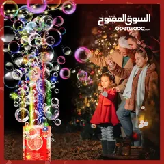 1 جهاز الفقاعات مع صوت و اضاءة ليد جهاز صانع فقاعات الصابون للحفلات و المناسبات  اعياد الميلاد