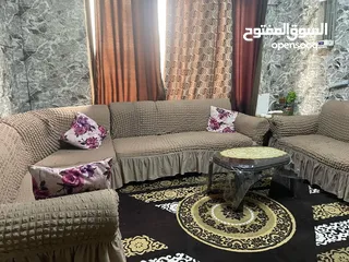  4 كنب بني كورنر  ممتاز مع كفرات