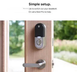  2 قفل ذكي Google Nest x Yale Lock - Tamper Proof Smart Lock for Keyless Entry - Keypad Deadbolt Lock