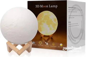  6 Touch Table Desk Lamp Changing Lights Led 3D Moon Night lamp with Acrylic ball & ABS Base & USB Char