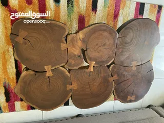  1 Unique Wooden Table - Crafted from Real Tree Trunks!  طاولة خشبية فريدة - مصنوعة من جذوع الأشجار