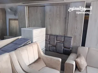  6 غرفه نوم كامله مع الفرشه وملحق وبنش قدام التخت جديد